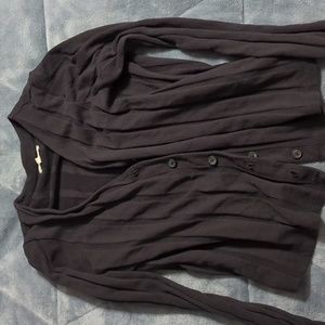 Madewell Ribbed Sweater-Knit Cardigan Black Small